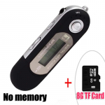 USB Mp3 grotuvas be atminties palaikymo 32G TF kortelė su FM radiju juoda