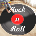 Klasikinės muzikos vinilo plok&scaron;telės apvalus kilimėlis, kilimai svetainės kėdėms dekoruoti, vaiki&scaron;kas &scaron;liaužiantis mink&scaron;tas neslystantis grindų kilimėlis Diameter 100cm