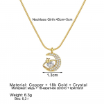 2022 m. Nauja prabangi moters drugelio meilės kryžiaus pakabukas studento karoliai Kalėdų dovanų raidė Eleganti&scaron;ka megztinio grandinėlė 50024 auksas