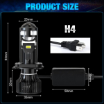 2vnt 120W LHD H7 H4 9003 LED priekiniai žibintai Mini Bi-LED projektoriaus lę&scaron;ių lemputės Automobiliai Canbus 90000LM Hi/Lo Beam prožektorius 6000K 12V 24V