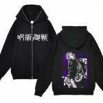 Anime Jujutsu Kaisen Striukės su pilnai užtrauktuku Satoru Gojo Spausdinti megztiniai Harajuku Streetwear Vyri&scaron;ki gobtuvai Didelio dydžio Y2K drabužiai L