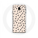 Coque pour Samsung Galaxy J5 2017 Fond de texture abstraite coeurs noirs