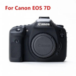7D silikoninis &scaron;arvų odos dėklas, korpuso dangtelio apsauga, DSLR fotoaparato krep&scaron;ys, skirtas Canon EOS 7D Mark II 2 7D2 7DII EOS 7D juoda