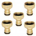 5 vnt. žalvarinės žarnos vamzdžių adapteriai, nerūdijantys, nepralaidūs, saugus sujungimas, paprastas montavimas, virtuvės čiaupų jungtys, sodo reikmenys