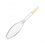 Žuvies kepsninės krep&scaron;elis su nuo nuplikimo rankena, užrakinama grotelėmis, kad būtų lengva apversti nerūdijančio plieno kepsninės įrankis mėsai, jūros gėrybėms ir daržovėms 1pc