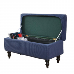 Stretch Shaker Velvet Storage taburetės dangtelis Atvartas pėdų atramos užvalkalas Sofos pėdų atramos užvalkalas Kėdės kojos atramos užvalkalas L tamsiai mėlyna spalva