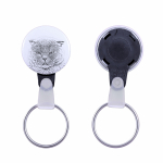 Scottish Fold - handmade keychain with a cat portrait, purse charm, product of the Art-Dog brand.