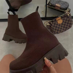 Nauji moteri&scaron;ki žieminiai batai: Tarpvalstybiniai skraidantys austi sportiniai batai, didelio dydžio batai su kojinėmis, skirti nepriklausomai moterų madai. 42