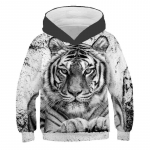 Megztiniai su gobtuvu 3D spauda Animal Tiger Megztiniai Vyri&scaron;ki Berniukai Merginos Unisex Animaciniai filmukai Madingi megztiniai Mieli vaiki&scaron;ki paltai ilgomis rankovėmis L