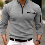 Pavasario rudens vyri&scaron;ki polo mar&scaron;kinėliai su užtrauktuku Verslo laisvalaikio polo lauko stovas apykakle ilgomis rankovėmis M