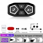 &bdquo;X-11&ldquo; motociklo &scaron;almo &bdquo;Bluetooth&ldquo; ausinės su &bdquo;Siri Voice Assistant&ldquo;, 50 val. baterijos veikimo laikas, IPX6 atsparus vandeniui, CVC triuk&scaron;mo mažinimas, dviejų mikrofonų komplektas visam / pusei mėlyna