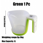 Virtuvinės svarstyklės su LCD ekranu Skaitmeninė stiklinė Elektroninis įrankis Hostweigh Matavimo puodelis Temperatūros Svorio Matavimo Puodeliai žalia