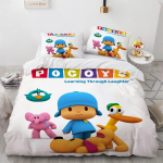 Pocoyo patalynės komplektas 3D spausdintas antklodės užvalkalas ir pagalvės užvalkalas 2/3 vnt. Dvigulis Pilnas Karalienės Karali&scaron;kas Antklodės užvalkalas Namų tekstilė Vaikų dovanos 228x228cm-3pcs