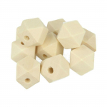 Perle bois Lucy polygone 15mm 10 pi&egrave;ces