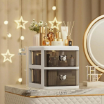 Sudedama stalinė daiktų laikymo dėžė su dulkėms atspariu stalčiumi, biuro stalo daiktų laikymo dėžė, kosmetikos dėžutė, ra&scaron;tinės reikmenų &scaron;iuk&scaron;lių laikymo lentynėlė