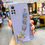 Prabangi dengta meilės &scaron;irdelės apyrankės grandinėlės dėklas Xiaomi Redmi Note 11 10 s Pro Plus 5G 2022, juostelės uždangalas Note11 11s Note10 10s redmi note 11