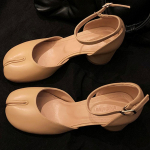 Mary Jane batai su atskirtu pir&scaron;tu moterims, kvadratiniu kulnu, tabi batai, loaferiai, pavasariui vasarai, i&scaron; mink&scaron;tos odos, moteri&scaron;ki auk&scaron;takulniai batai 38