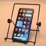 Sulankstomas Ne&scaron;iojamas Mobiliojo Telefono ir Plan&scaron;etinio Kompiuterio Stovas su Geležinės Vielos Trikampio Dizainu