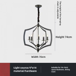 Juodas Vintažinis Svetainės Industrinis Valgomojo Liustra 5 headlights juoda