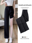 2024 m. pavasario auk&scaron;tu juosmeniu platėjančios kelnės smulkaus sudėjimo moterims - Eleganti&scaron;kos krentančios kostiuminės kelnės XXL