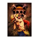 Vienetinis anime Luffy plakatų menas kaukolės sienų dekoro spaudiniai, drobės tapybos paveikslas, skirtas vaikų kambariui, japonų manga namų dekoras be rėmelio 60*100cm
