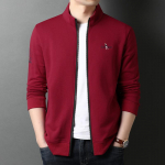 Megztinis Vyri&scaron;kas Visi&scaron;kai Medvilninis Kasdienis Laisvas Vidutinio Amžiaus Vir&scaron;utinis Drabužis Kardiganas Stovu Kelnaitė Rudens Apranga Verslo Plonas Paltas Vyrams XXXL