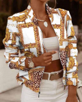 Zipper-Decorated Long Sleeve Cardigan Jacket 2XL
