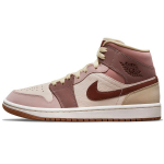 Air Jordan 1 Mid SE Dark Pony Smoky Mauve Moteri&scaron;ki kedai Tan Barely-Orange Pale-Ivory DO7440-821 44.5