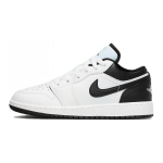 Air Jordan 1 Low GS Balti Juodi Vaikams Sportbačiai 553560-132 37.5