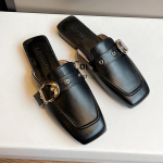 Bateliai be kulno Moteri&scaron;kos &scaron;lepetės Mada Sagtelis Slingback Sandalai Pavasaris Vasara Nauja Tendencija Kasdieniai &Scaron;lepetės Moteri&scaron;ki Batai Moteri&scaron;kos &Scaron;lepetės 35 juoda