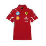 Puma Ferrari Racing Series Ss25 Mink&scaron;tas Patogus Odai Draugi&scaron;kas Kvėpuojantis Trumpomis Rankovėmis Polo Mar&scaron;kinėliai Vyri&scaron;ki Polo Mar&scaron;kinėliai Tamsiai Raudonas 76394401 L