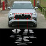 Toyota Highlander 2020-2022 chromuoto nerūdijančio plieno priekinio buferio grotelių lipduko apdaila