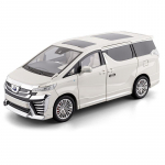 1/18 Toyota Vellfire MPV Automatinės durys Lydinio automobilio modelis Garsas ir &scaron;viesa Traukiamas atgal Vaikams skirta žaislinė kolekcinė prekė Gimtadienio dovana balta