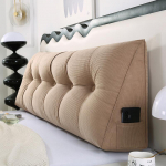 Trikampė didelė atlo&scaron;o juosmens atrama pagalvė - vienspalvė sofa ir lovos pagalvė 200*50*20 cm