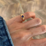 Foxanry Aukso Spalvos Mėlyno Cirkonio Žvaigždės Uodegos Žiedai Moterims Poroms I&scaron;skirtiniai Madingi Eleganti&scaron;ki Temperamentingi Sužadėtuvių Papuo&scaron;alai Dovanos resizable