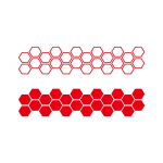 For Universal car&nbsp;Car Pvc Honeycomb Graphics Stickers Car Body Diy Sticker vinyl Car Side Body Hexagon Stickers raudona