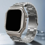 Prabangus metalinis modifikavimo rinkinys Apple Watch 11 46mm 42mm nerūdijančio plieno dirželis + metalinis dėklas Iwatch Series10 42mm/46mm apyrankei Series11 42MM