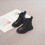 Vaikų Dr. Martens juodi batai - briti&scaron;ko stiliaus, su vilnos pamu&scaron;alu, pavasario/rudens vaiki&scaron;ki trumpi batai US 10 / EU 28