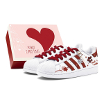 Adidas Originals SUPERSTAR Neslystantys Atsparūs dilimui Žemi Kateboardo Batai Unisex Balti Raudoni EG4958(Team88-S-BOX) 39⅓