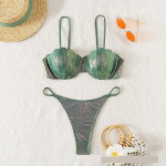 &bdquo;Shell Bronzing Mermaid&ldquo; bikinio rinkiniai moterims &bdquo;Push Up&ldquo; maudymosi kostiumėlis &bdquo;Bananas&ldquo; 2022 m. paplūdimio maudymosi kostiumėlis Seksualus maudymosi kostiumėlis &bdquo;Tankini&ldquo; moterims L žalia