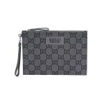 Gucci GG monograma Pilkas drobės odos apdaila Užtrauktuku užsegamas mai&scaron;elis su rankenėle delnui Rankinė-dėklas Kasdieniam naudojimui ir kelionėms Box(Basic Set+Box)