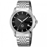 Gucci YA1264106 Dive juodo ciferblato vyri&scaron;kas laikrodis 38mm sidabras