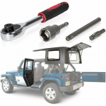 Kieto stogo ir durų greito nuėmimo įrankių rinkinys, nuėmimo veržliaraktis, įrankių rinkinys, suderinamas su Jeep Wrangler Jl juoda