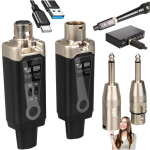 Dna Wxlr1 Belaidė Garso Perdavimo Sistema UHF Siųstuvas Imtuvas USB-C +48V Phantom 2X XLR/Jack 6,35 mm Adapteris Rinkinys