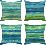 Pagalvių užvalkalai Namų dekoras Rinkinys i&scaron; 4 pagalvių užvalkalų Dekoratyviniai 16 x 16 colių Pagalvės Sofos Pagalvių užvalkalai Akvarelė Short plush 18*18(CM)-4Pcs blue