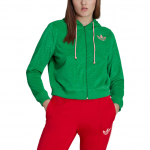 Adidas Originals Adicolor Heritage Now Velour Užtraukiamas gobtuvas IB2047 XL green