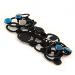 NOA [H8840] - Bracelet Cr&eacute;ateur 'Arlequin' turquoise gris