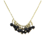 7bis [Q6246] - Collier artisanal 'Boho' noir dor&eacute; (bois) - 4 mm juoda
