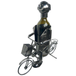 Les Tr&eacute;sors De Lily [R0662] - Porte-bouteille 'Sculpture m&eacute;tal' Cycliste - 38 cm