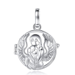 Collier Bola de Grossesse M&egrave;re et Enfant Ange Gardien rose